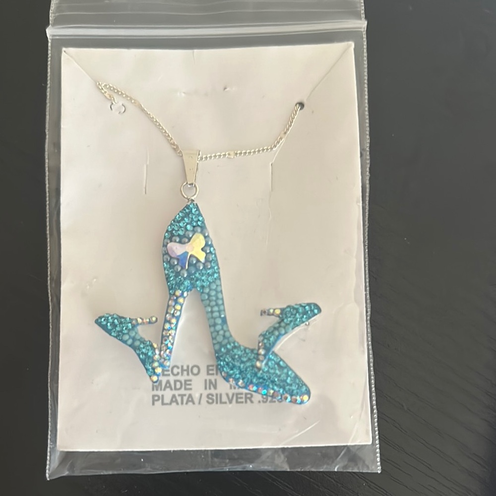 Blue High Heel Pendant Necklace